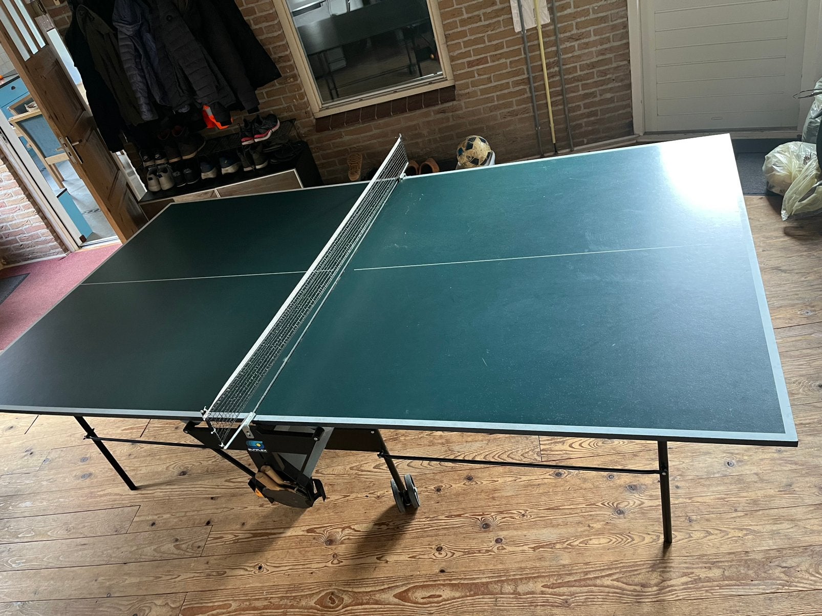 Tafeltennistafel, Ophalen of Verzenden, Gebruikt, Tafel Indoor, Verrijdbaar