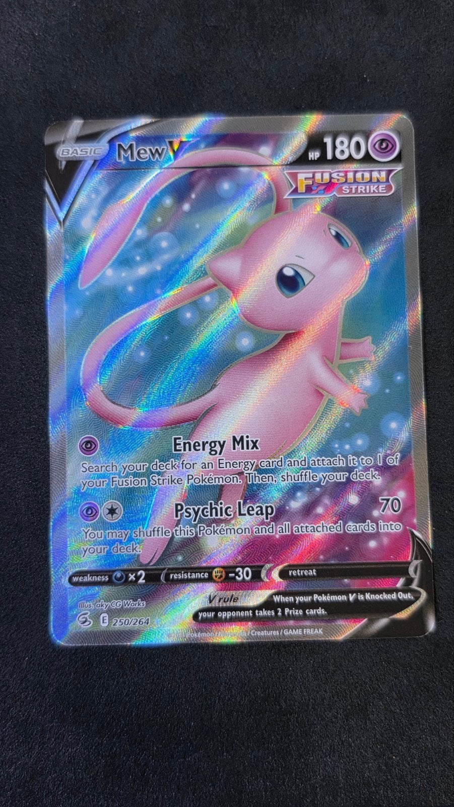 Mew V Holo Pokémon Kaart - Fusion Strike 250/264 Nieuw, Hobby en Vrije tijd, Verzamelkaartspellen | Pokémon, Ophalen of Verzenden