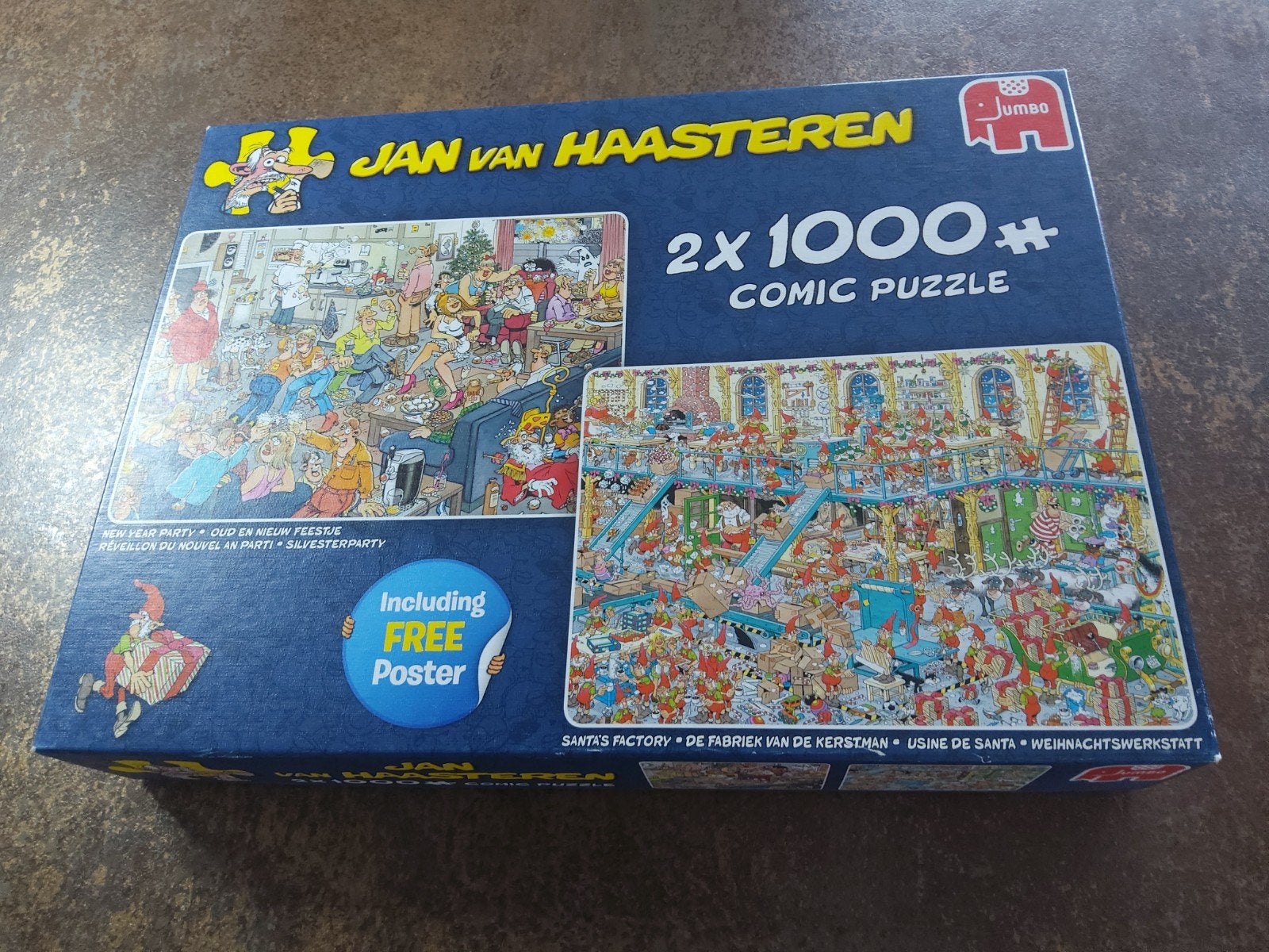 Jan van Haasteren puzzel 2 x 1000 stukjes, Ophalen, 500 t/m 1500 stukjes, Zo goed als nieuw
