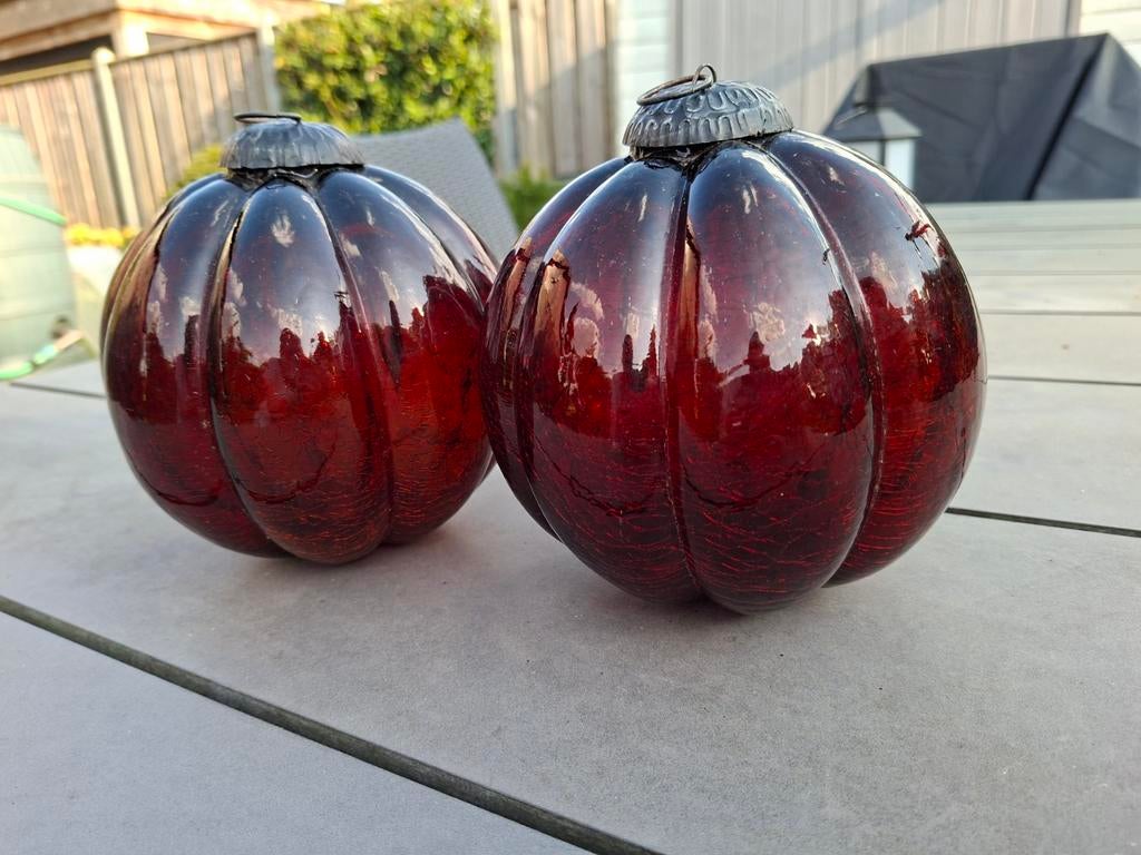 Prachtige Set Vintage Heksenballen - Robijnrood - Pompoen, Ophalen of Verzenden