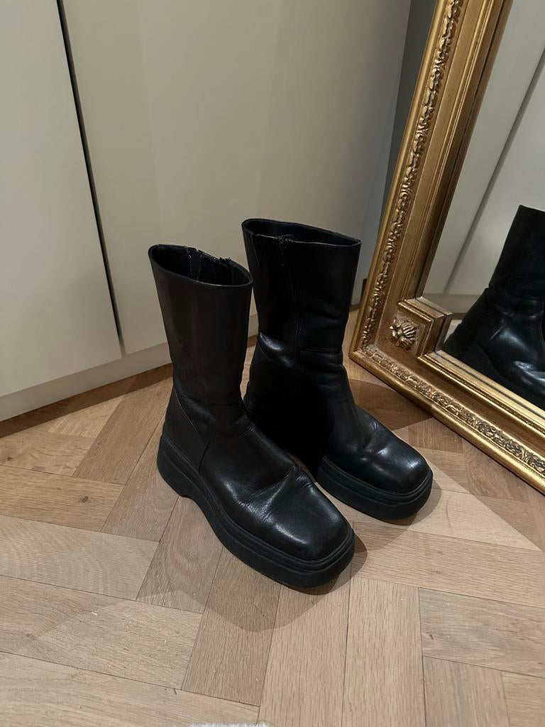 Vagabond 39 Echt Leren Hoge Platform Boots Zwart, Kleding | Dames, Schoenen, Hoge laarzen, Zwart, Ophalen of Verzenden, Gedragen