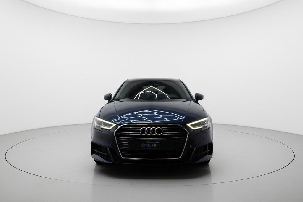 Audi A3 Sportback 1.5 TFSI CoD 3x S LINE VIRTUAL PDC LEER NA, 4 cilinders, 150 pk, Blauw, Leder en Stof