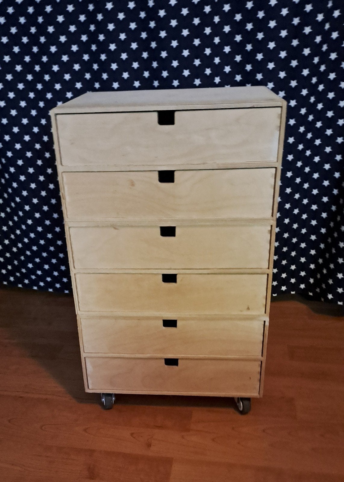 Houten ladenkastje op wieltjes, Ophalen of Verzenden, Gebruikt