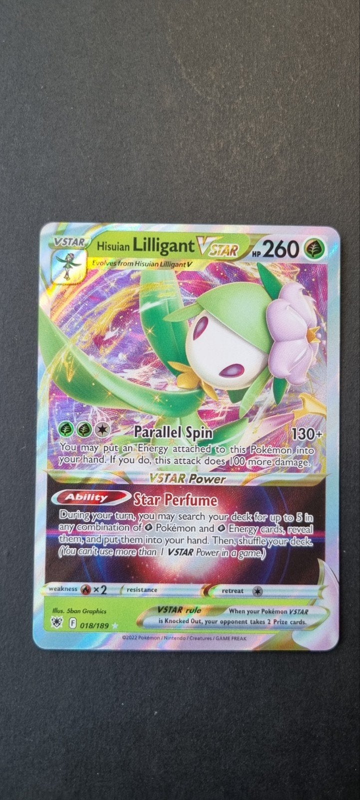 Hisuian Lilligant VSTAR ASR 018, Ophalen of Verzenden, Zo goed als nieuw, Losse kaart