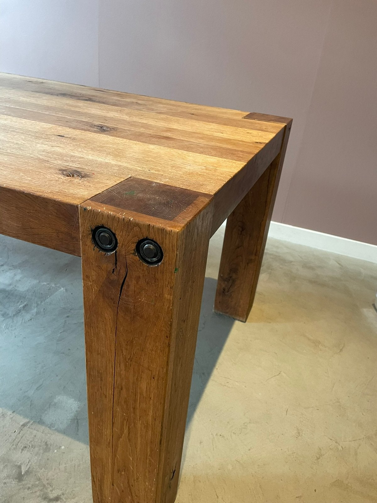 Robuuste eettafel eijerkamp, Huis en Inrichting, Ophalen, 200 cm of meer, 50 tot 100 cm, Zo goed als nieuw
