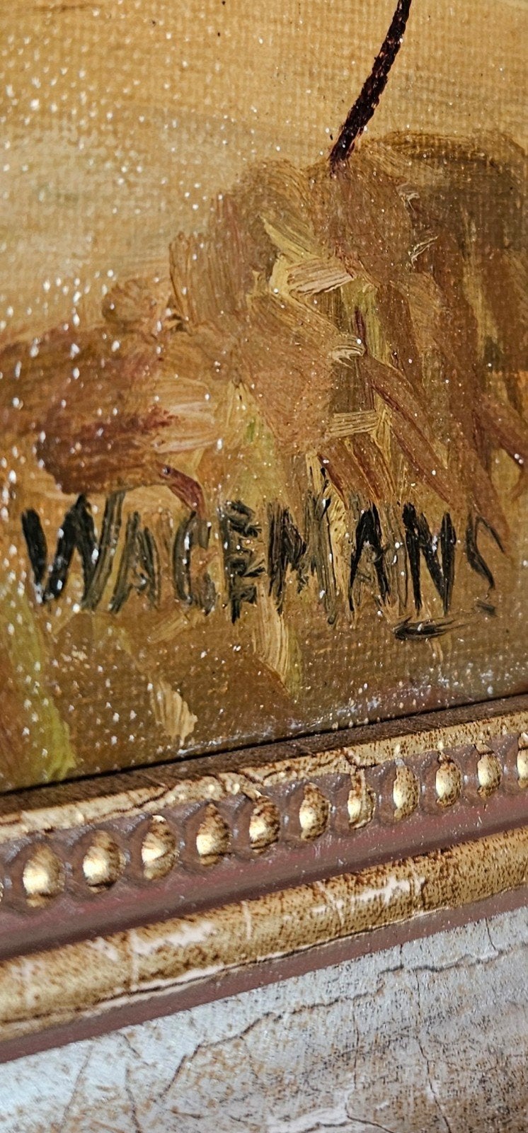 P.J.A. Wagemans schilderij boerenerf gesigneerd, Ophalen of Verzenden