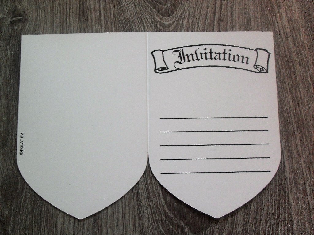 5 uitnodigingen kinderfeestje / uitnodiging ridder - NIEUW !, Ophalen of Verzenden, Nieuw, Overige typen, Verjaardag