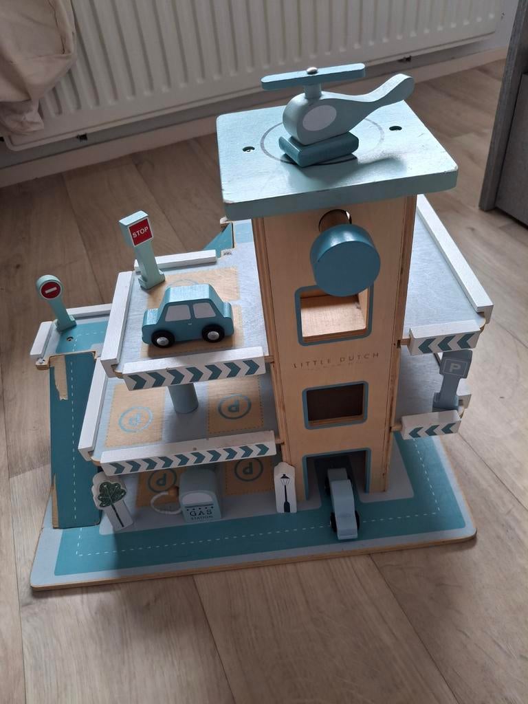 Little Dutch Houten Garage met Accessoires, Ophalen, Gebruikt, Jongen of Meisje