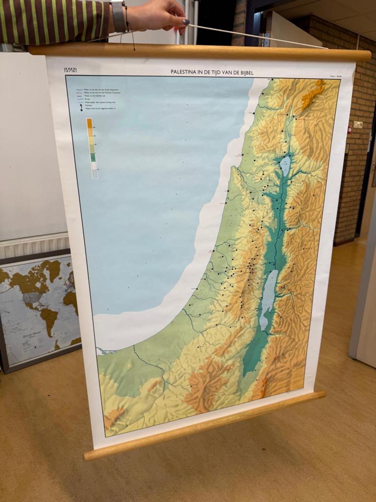 Historische kaart Palestina in Bijbelse tijden, Antiek en Kunst, Antiek | Schoolplaten, Ophalen, Geschiedenis