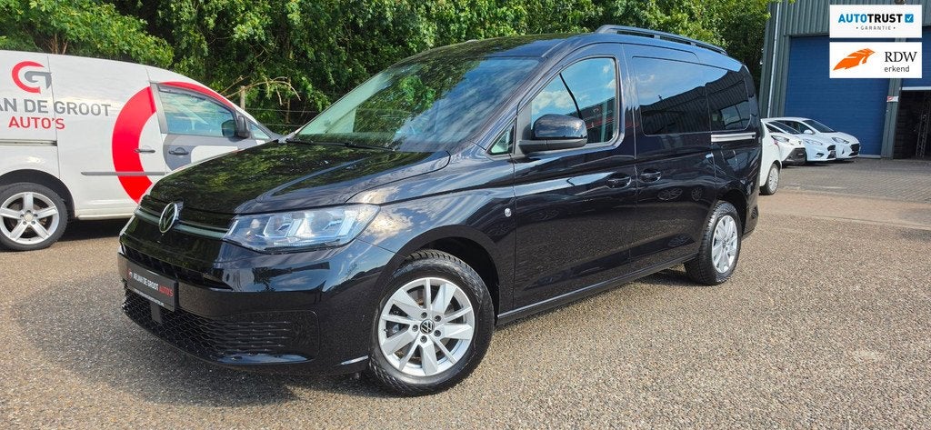 Volkswagen Caddy Maxi 1.5 TSI Life Clima Cruise 7 Zitter PDC, Auto's, Volkswagen, Voorwielaandrijving, Stof, Zwart, 4 cilinders
