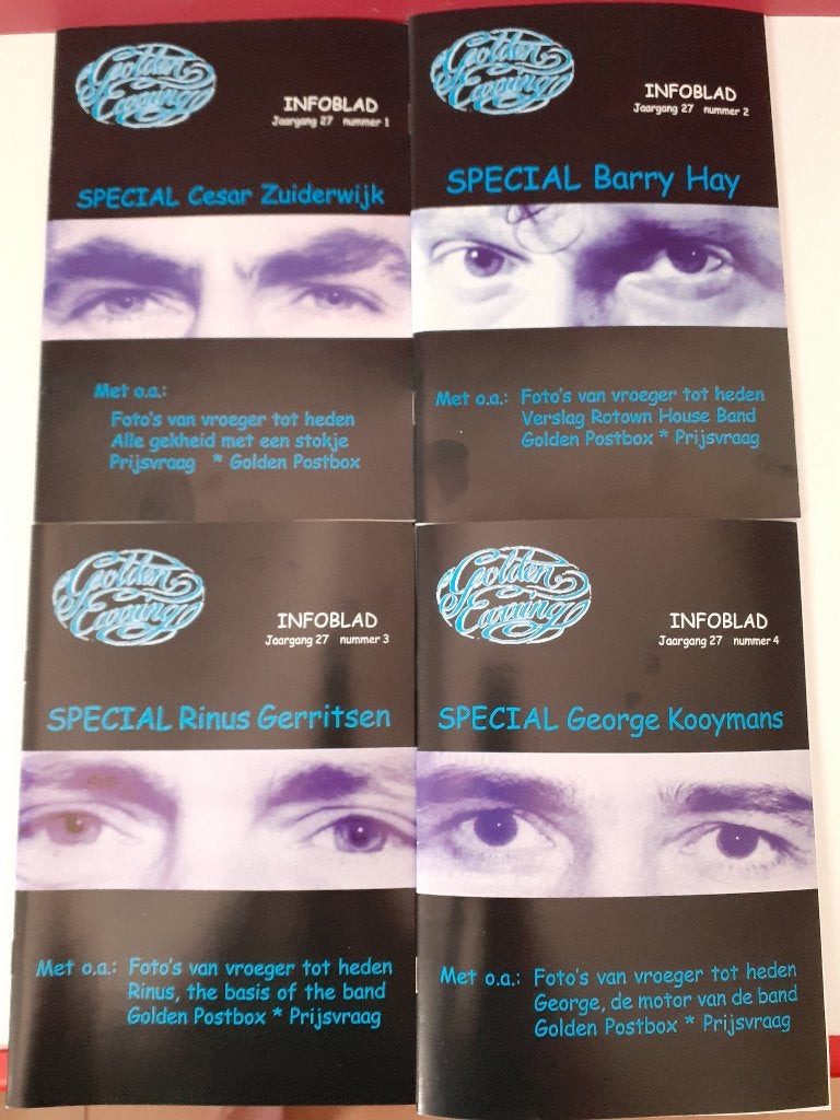 4 Golden Earring specials infobladen 2000 + fotokaart, Artiest, Ophalen of Verzenden, Zo goed als nieuw, Golden Earring