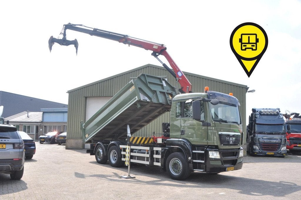 MAN TGS 26.320 6X2*4 EEV KIPPER + HMF 13Tm CRANE (bj 2011), Auto's, Vrachtwagens, Automaat, Euro 5, Electronic Stability Program (ESP)
