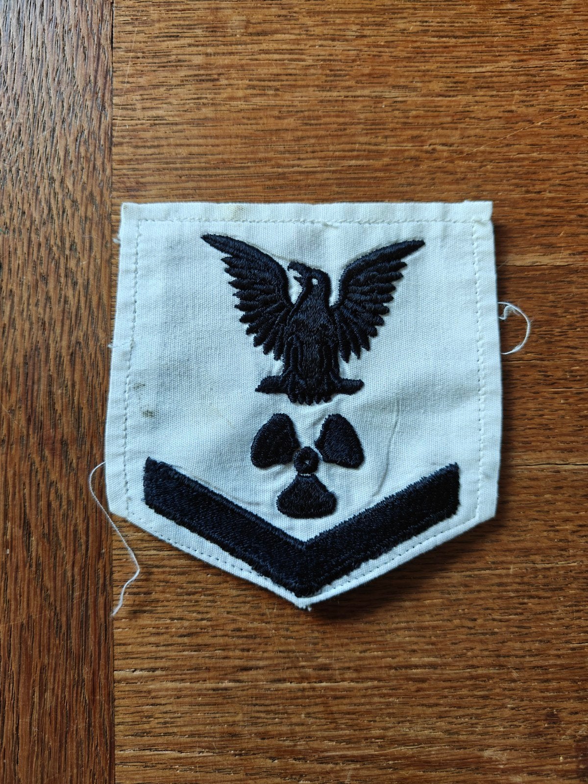 Navy rang patch wit 20, Ophalen of Verzenden, Marine, Nederland, Embleem of Badge