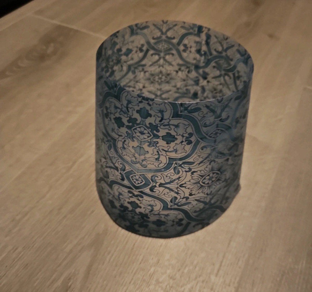 Nieuwe Fatboy lampenkap met blauw/wit patroon, 25 tot 50 cm, Blauw, Rond, Nieuw