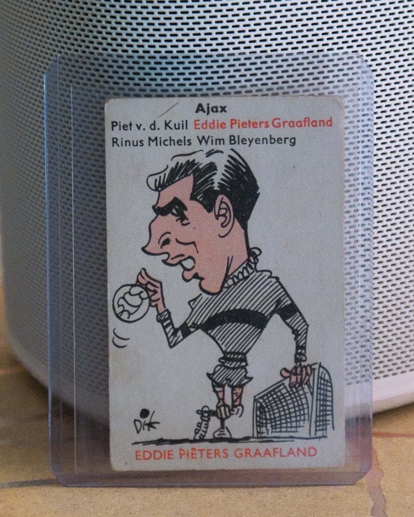 Eddie Pieters Graafland, Ajax - DB Eredivisie kwartet 1958, Ophalen of Verzenden, Zo goed als nieuw, Ajax, Poster, Plaatje of Sticker