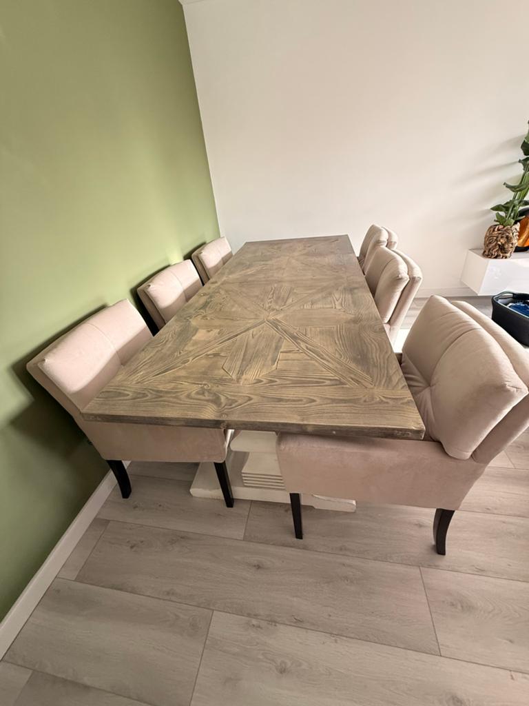 Massief eiken kloostertafel 100x240 cm, Huis en Inrichting, Tafels | Eettafels, Ophalen, Gebruikt, Eikenhout, 200 cm of meer