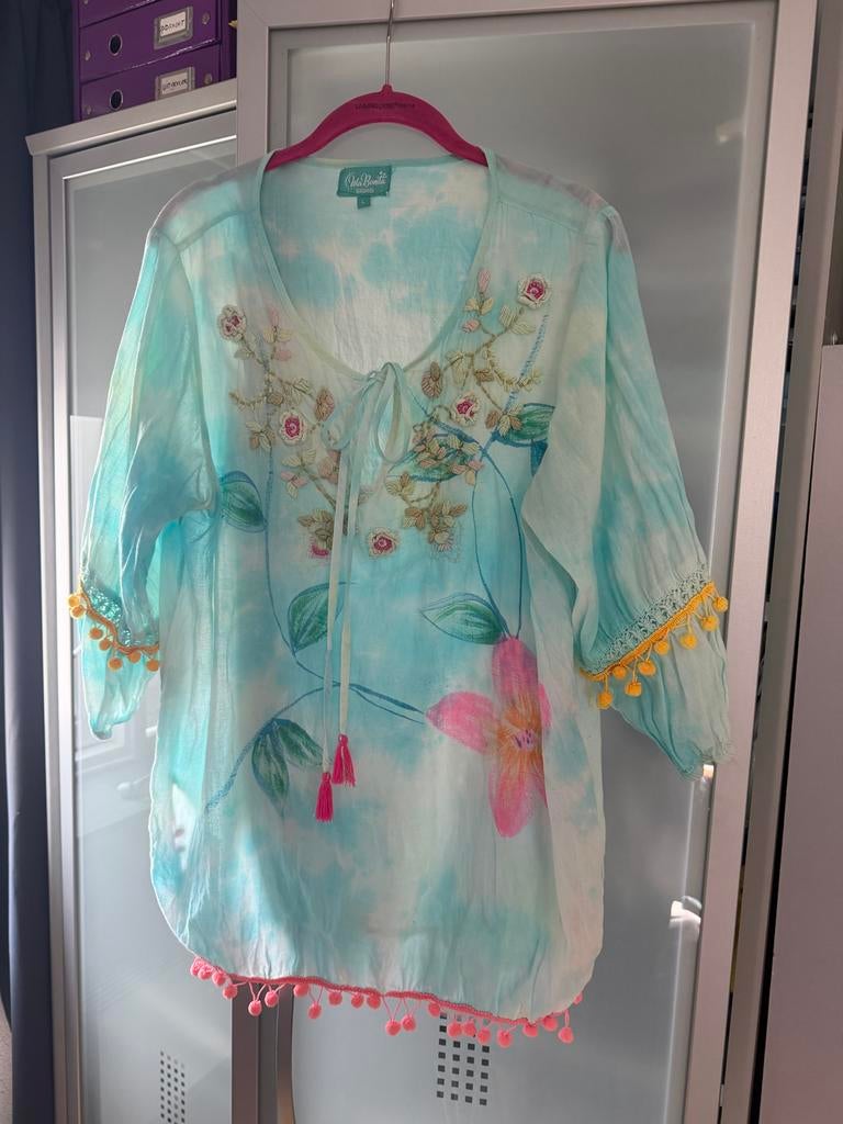 Isla Bonita blouse maat L, Ophalen of Verzenden, Gedragen, Maat 42/44 (L), Blauw