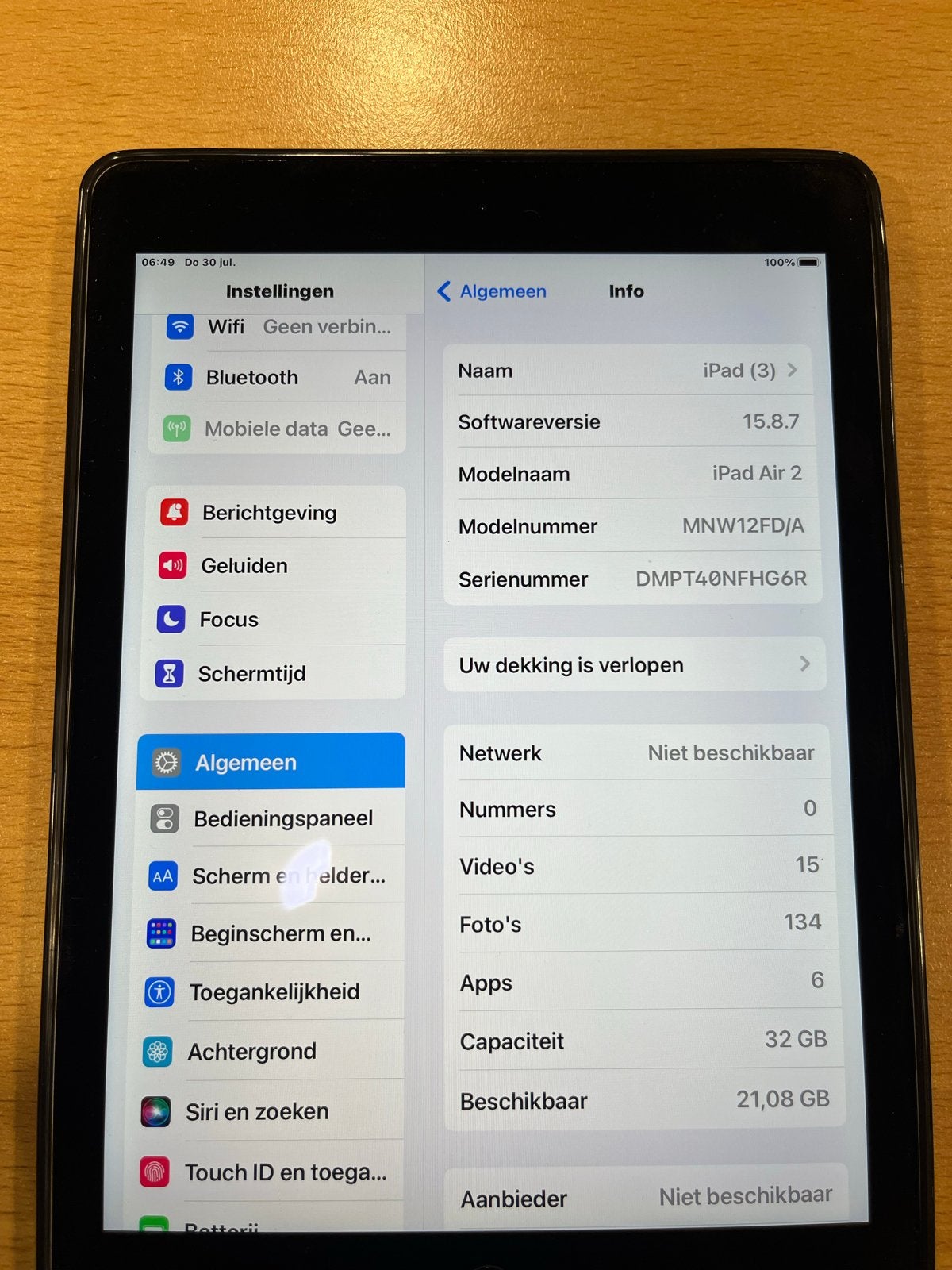 Apple iPad Air 2 - 32GB - Zilver (Wi-Fi), 10 inch, Gebruikt, 32 GB, Apple iPad Air