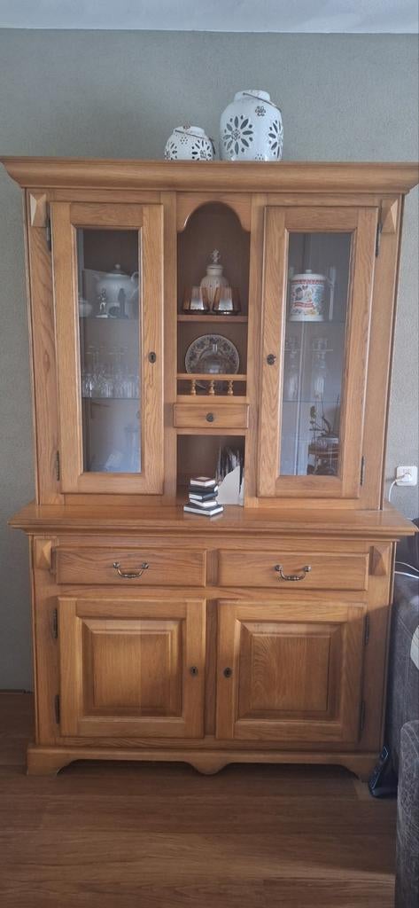 Eiken vitrinekast, Huis en Inrichting, Kasten | Vitrinekasten, Ophalen