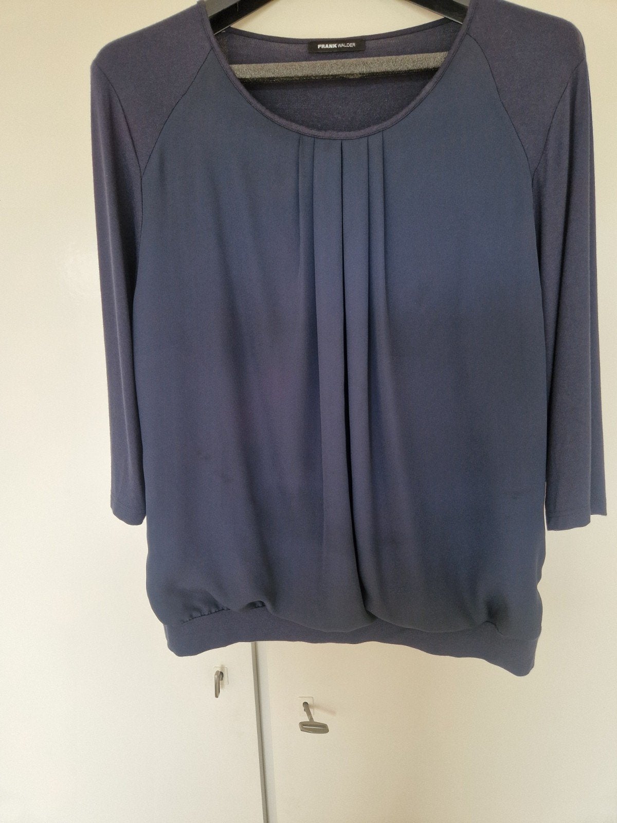 Frank Walder donkerblauwe top met 3/4 mouwen, Blauw, Maat 46/48 (XL) of groter, Ophalen of Verzenden, Zo goed als nieuw