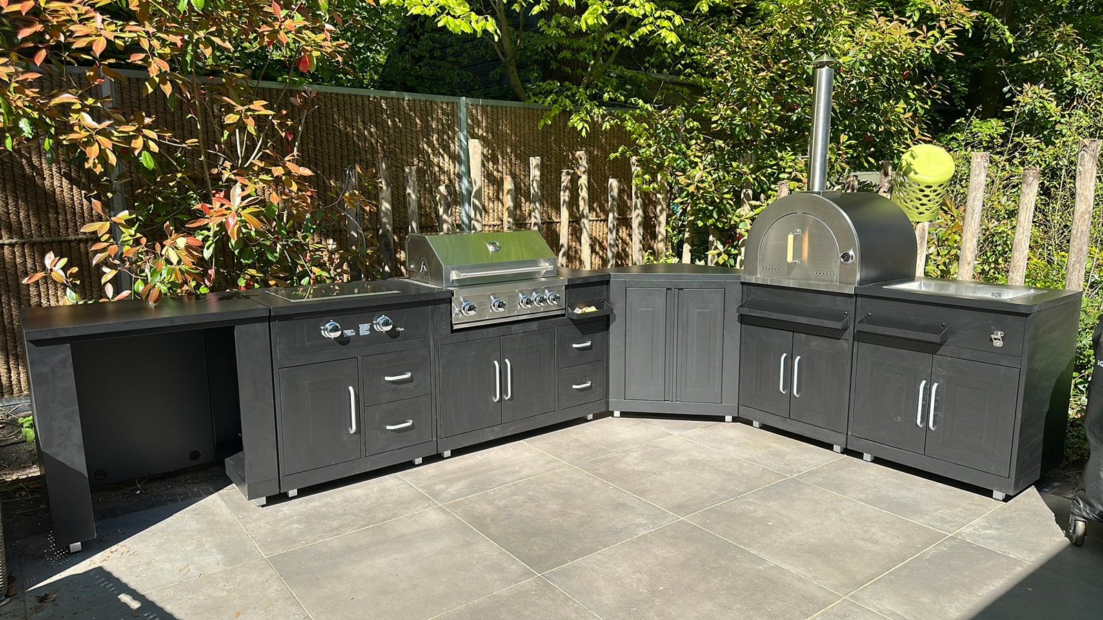 Luxe exclusieve buitenkeuken incl hout pizza oven, Ophalen, Nieuw, 200 cm of meer, 150 tot 200 cm