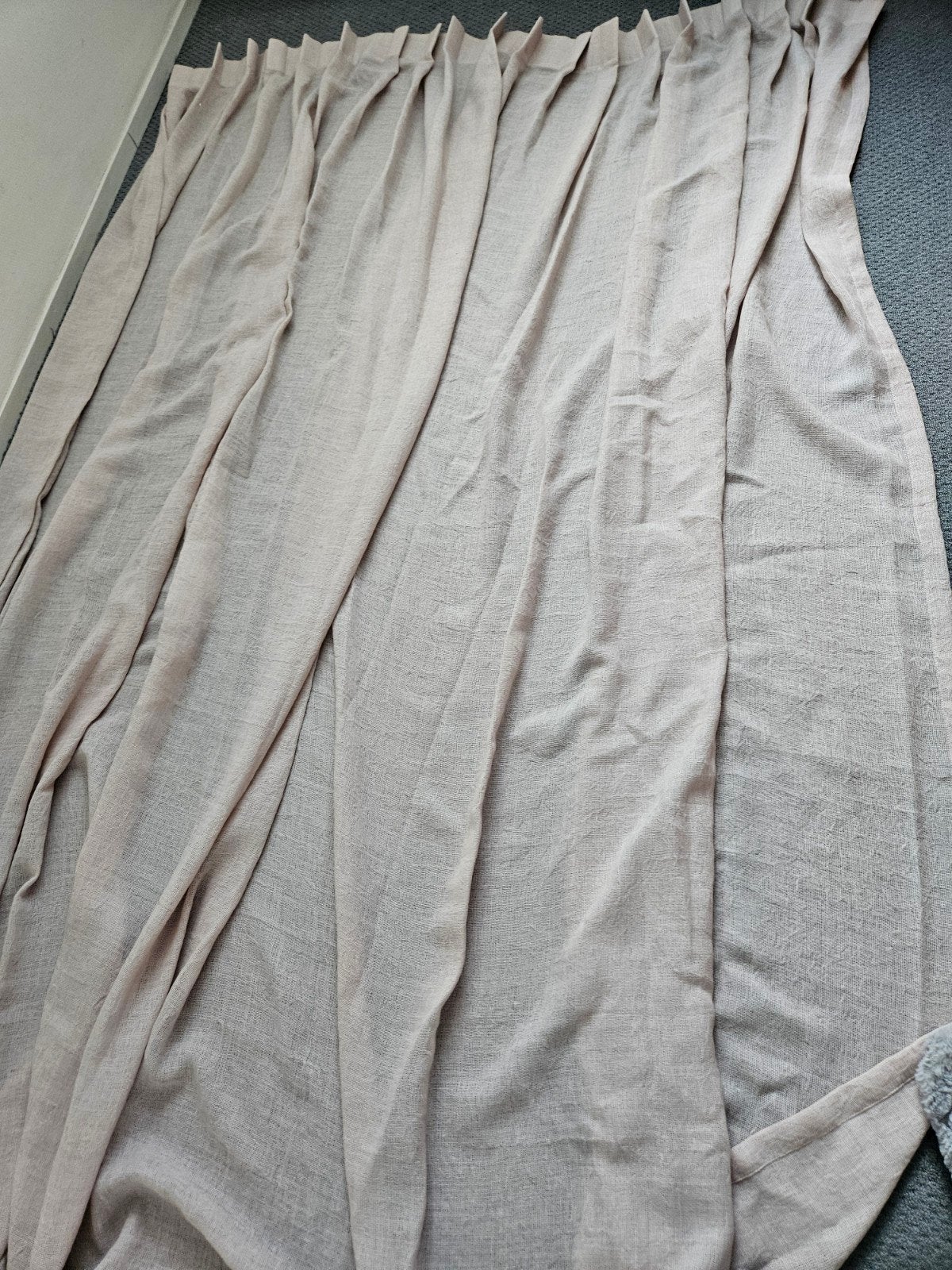 vitrage beige achtige kleur,2 x 160 br x 255 hoog.nieuw, 320 cm, Beige, 255 cm, Nieuw