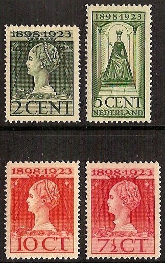Nederland NVPH nr 121/4 ongebruikt Jubileum 1923, Ophalen of Verzenden, T/m 1940, Postfris