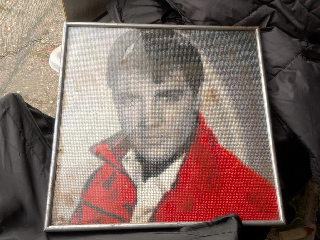 Vintage Elvis Presley Speldenkunst Portret, Antiek en Kunst, Ophalen of Verzenden