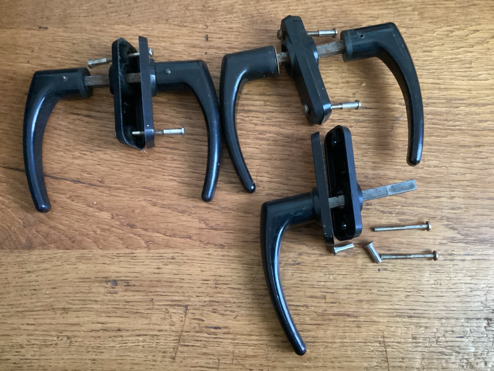 Philips bakeliet vintage jaren 70 deurklinken 3x compleet, Ophalen of Verzenden, Gebruikt, Overige materialen, Klink of Kruk