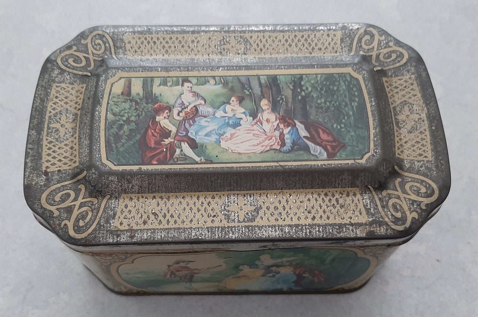 vintage theeblikje de Gruijter, Ophalen of Verzenden, Gebruikt, Overige