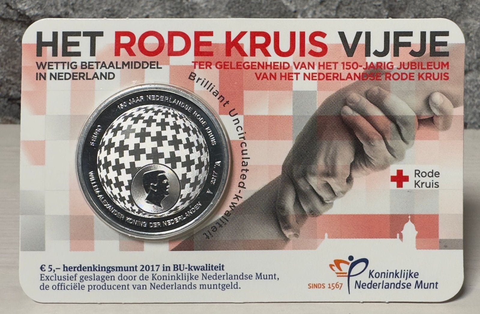 De Rode Kruis vijfje BU coincard, Ophalen of Verzenden, Koningin Beatrix, Euro's