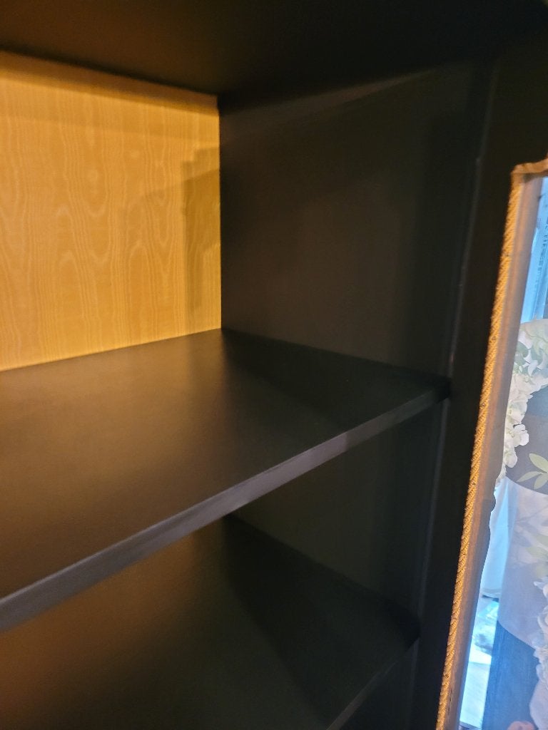 Vintage houten vitrinekast servieskast, Ophalen