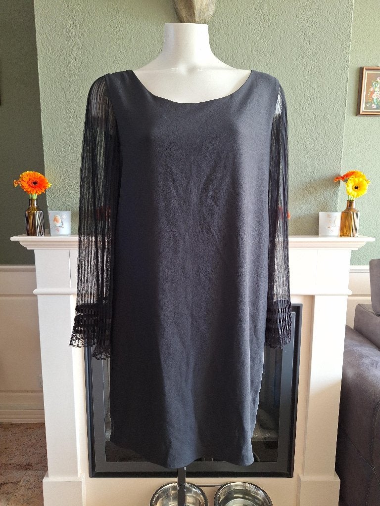 Ana Alcazar zwart jurk transparant plisse mouw 38 M, Kleding | Dames, Jurken, Maat 38/40 (M), Verzenden, Zwart, Zo goed als nieuw