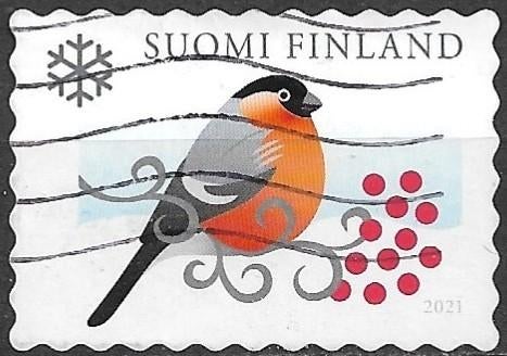 Finland 2021 mi.2774 KERSTMIS - vogel - GOUDVINK, Verzenden, Finland, Gestempeld
