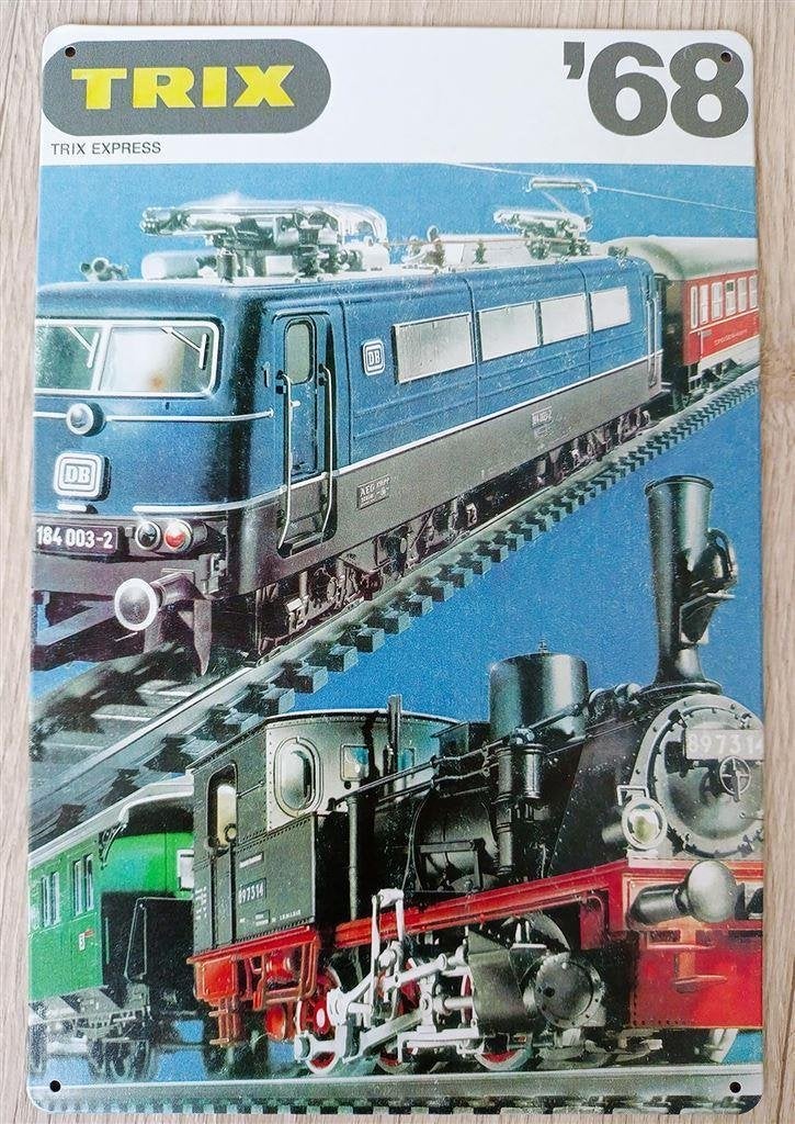 Trix Express \'\'68 | Metalen Modeltrein Wandbord Poster, Wisselstroom, Verzenden, Märklin, Nieuw