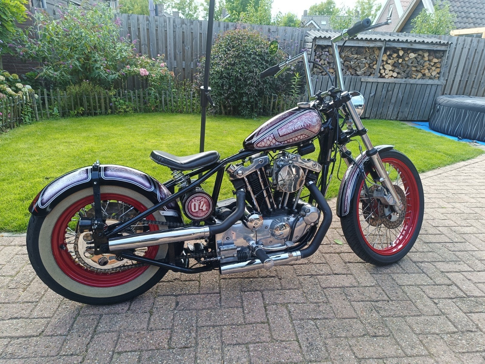 Harley ironhead hardtail, 2 cilinders, Chopper, Particulier, 1000 cc