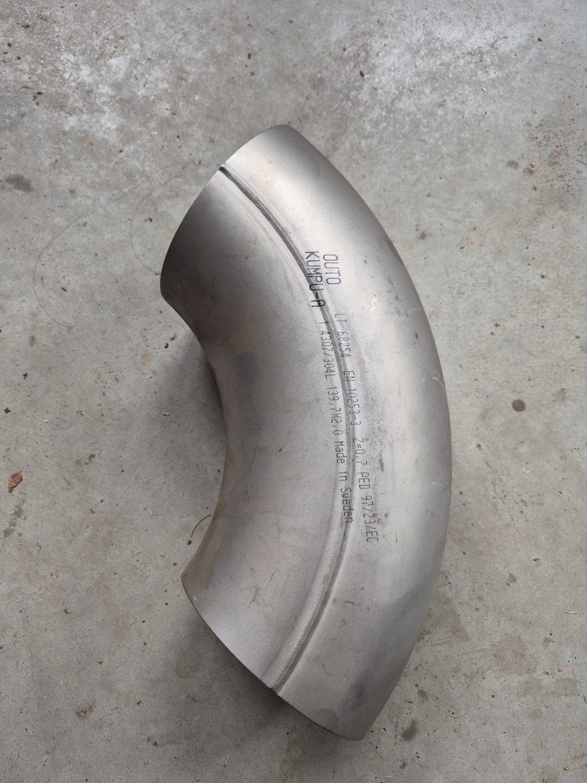 RVS Lasbocht 139,7x2.0 - Kumpu-A 304L - Made in Sweden, Ophalen of Verzenden