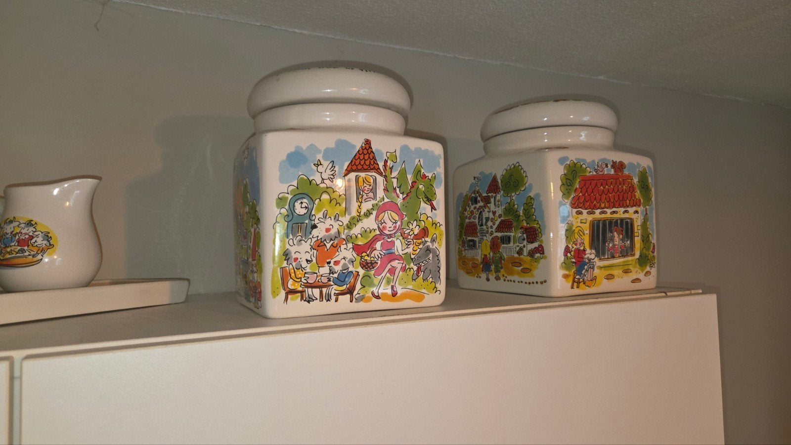 Twee Efteling voorraadpotten - Roodkapje en Hans en Grietje, Verzamelen, Ophalen