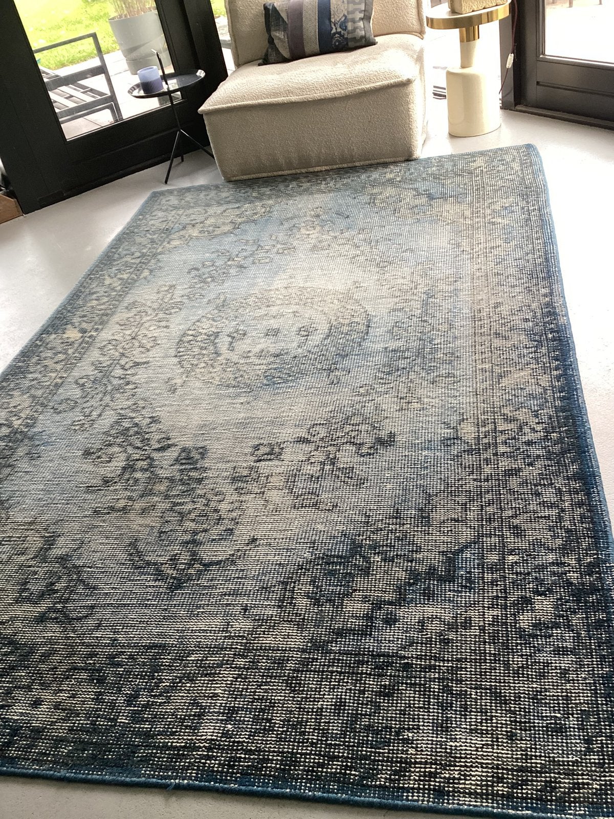 HKLIVING wollen vloerkleed 180x280 cm grijs/blauw, Ophalen, Gebruikt, 150 tot 200 cm, 200 cm of meer