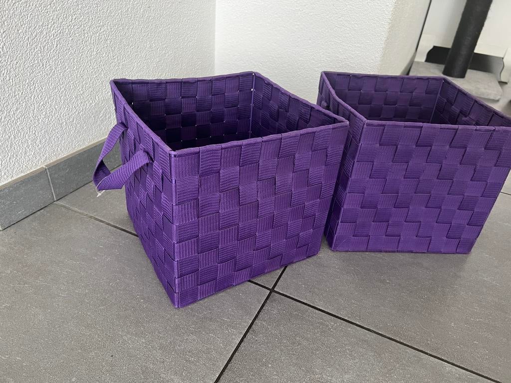 Paars mandjes,kallax mandjes, Ophalen, Zo goed als nieuw, Rechthoekig, Riet