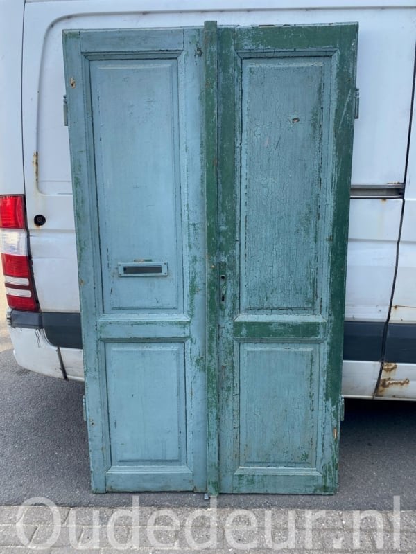 nr. set459 setje oude blauwe paneeldeuren, Niet ingevuld, Niet ingevuld, Niet ingevuld