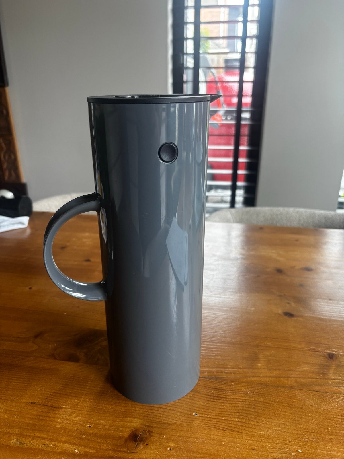 Stelton Erik Magnussen Thermoskan Grijs - Made in Denmark, Ophalen of Verzenden, Metaal, Grijs, Overige merken