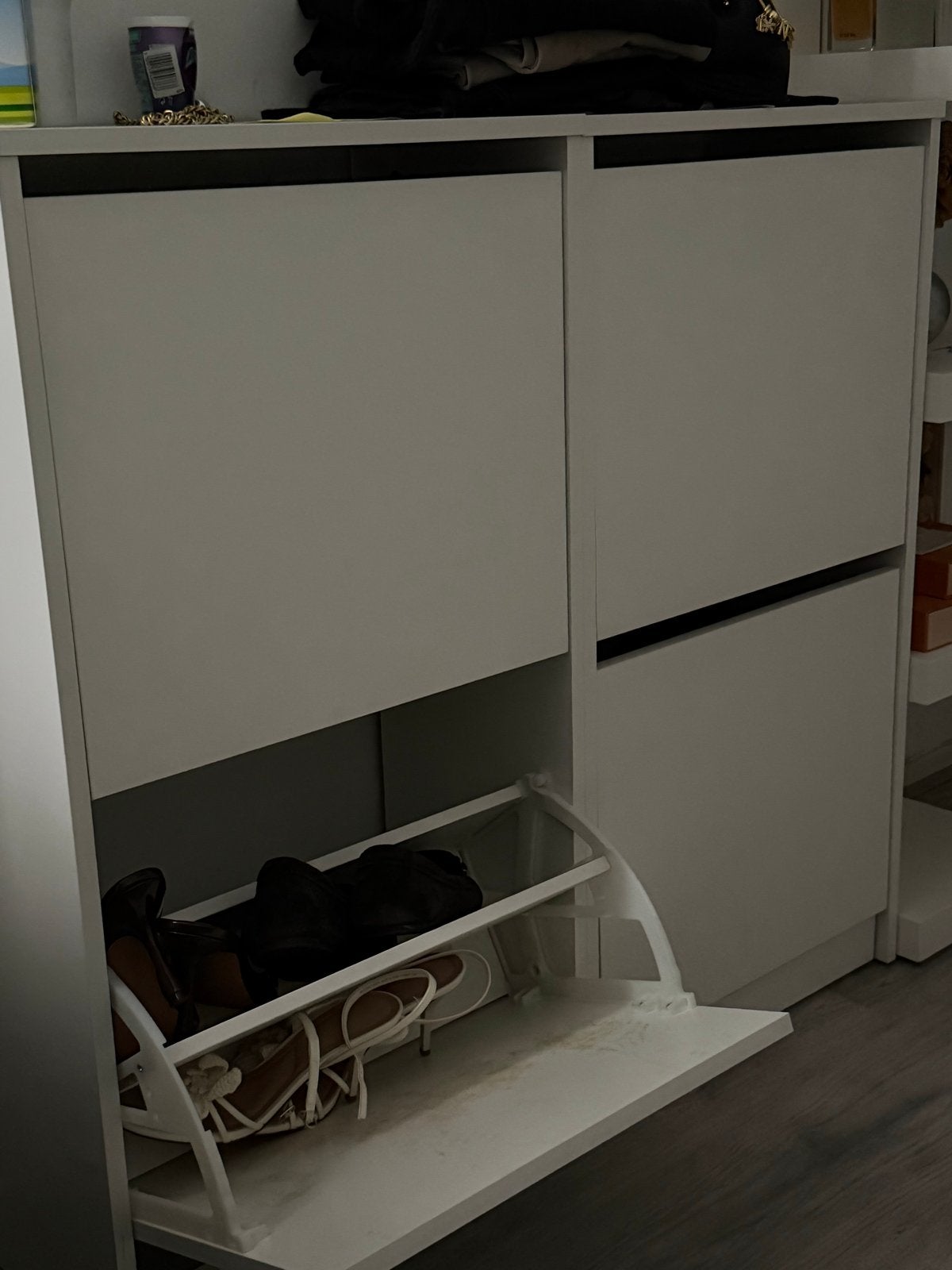 Witte schoenenkast met 2 lades - IKEA 2 stuks, Huis en Inrichting, Kasten | Schoenenkasten, Ophalen of Verzenden, Gebruikt