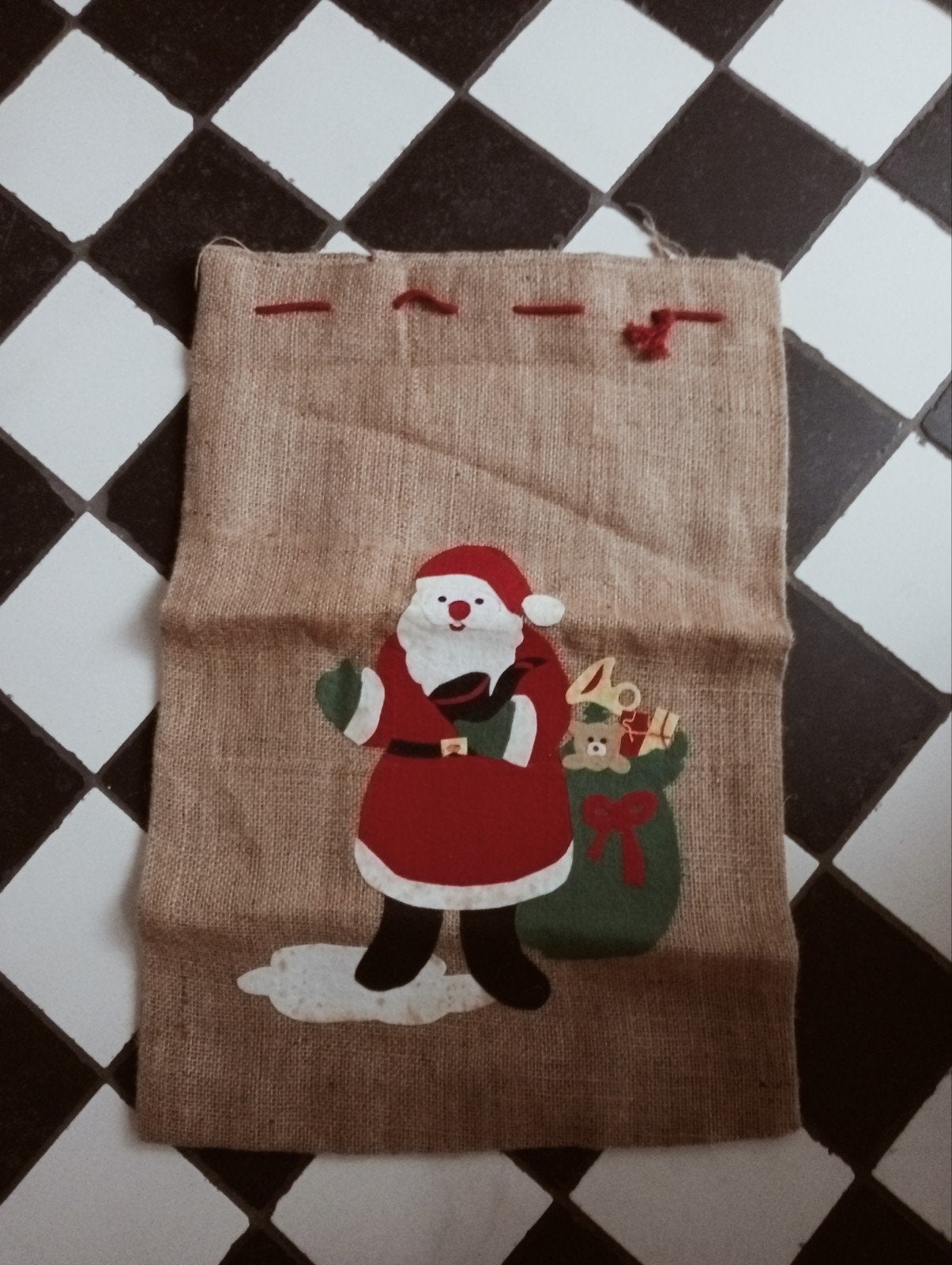 Kerst kadozak jute 45x65 cm nooit gebruikt Kerstman, Diversen, Kerst, Ophalen of Verzenden, Nieuw