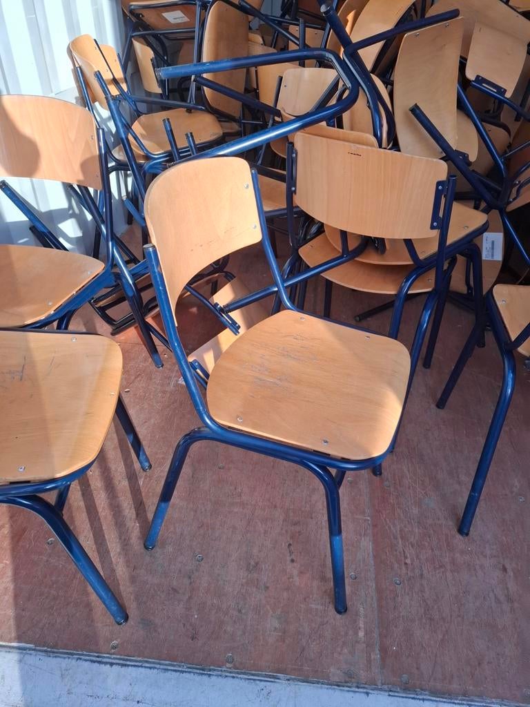 School stoeltjes., Ophalen, Gebruikt, Blauw, Vintage