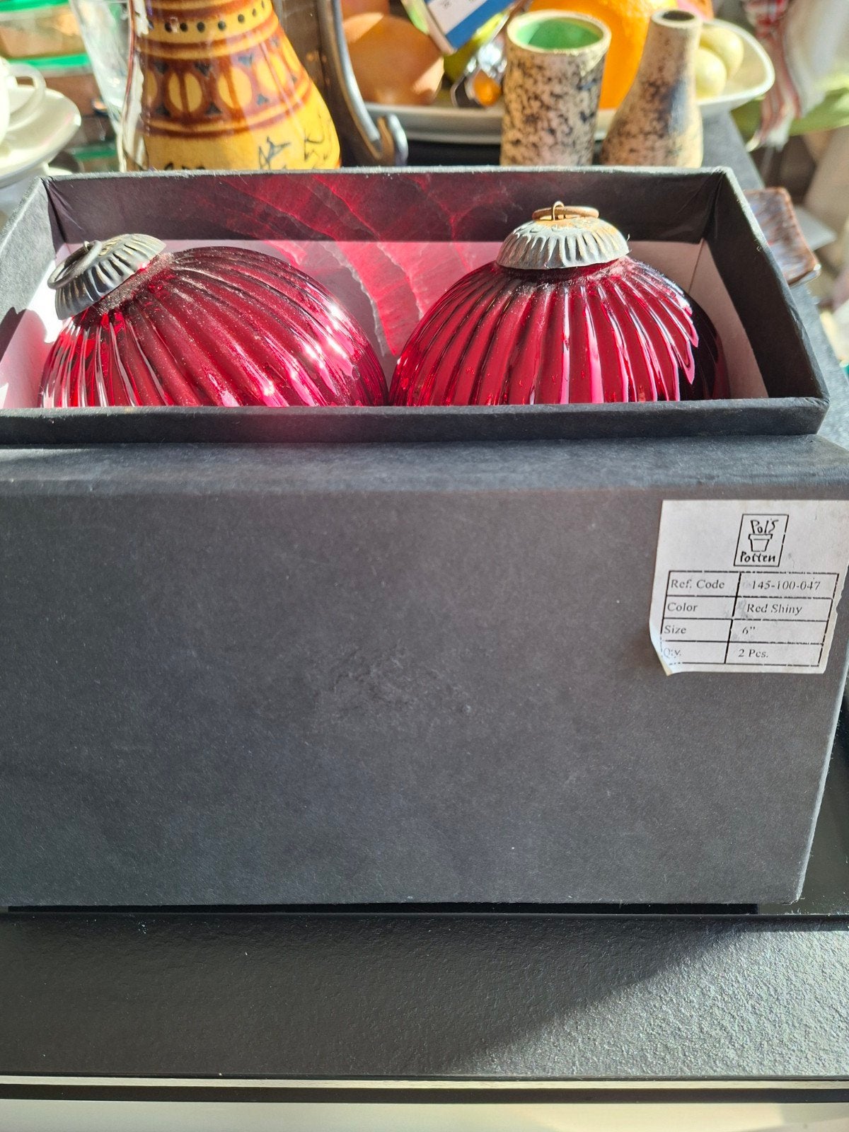 twee grote rode kerstballen van Pols Potten., Diversen, Ophalen of Verzenden