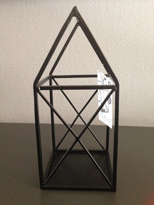 windlicht Leonardo metalen zwart hoogte 25 cm, Windlicht, Zwart, Nieuw, Ophalen of Verzenden