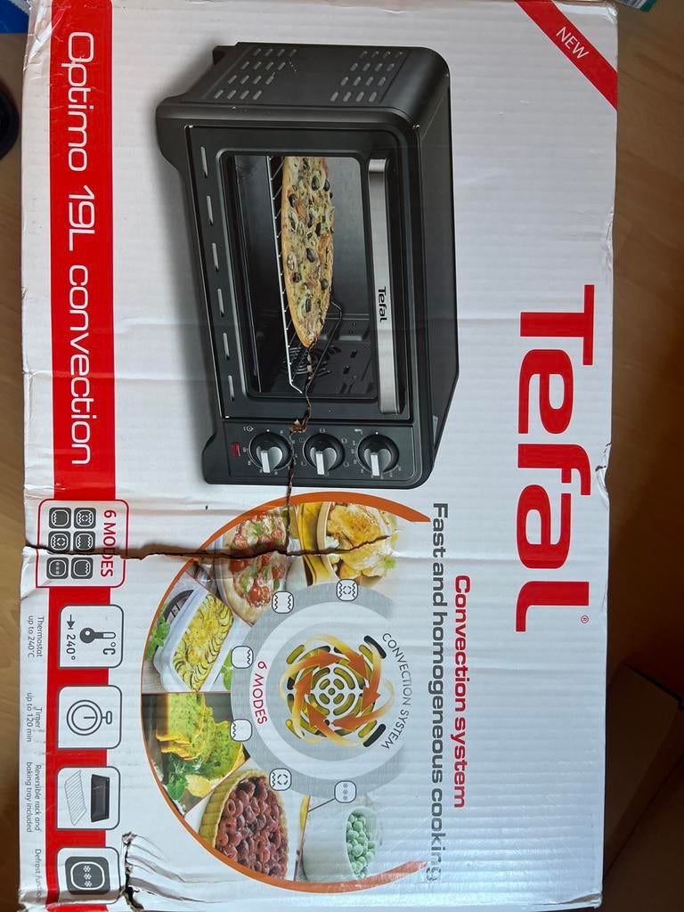 Tefal Optimo 19L Convectie Oven - Nieuw in doos, Minder dan 45 cm, Hete lucht, Nieuw, Ophalen of Verzenden