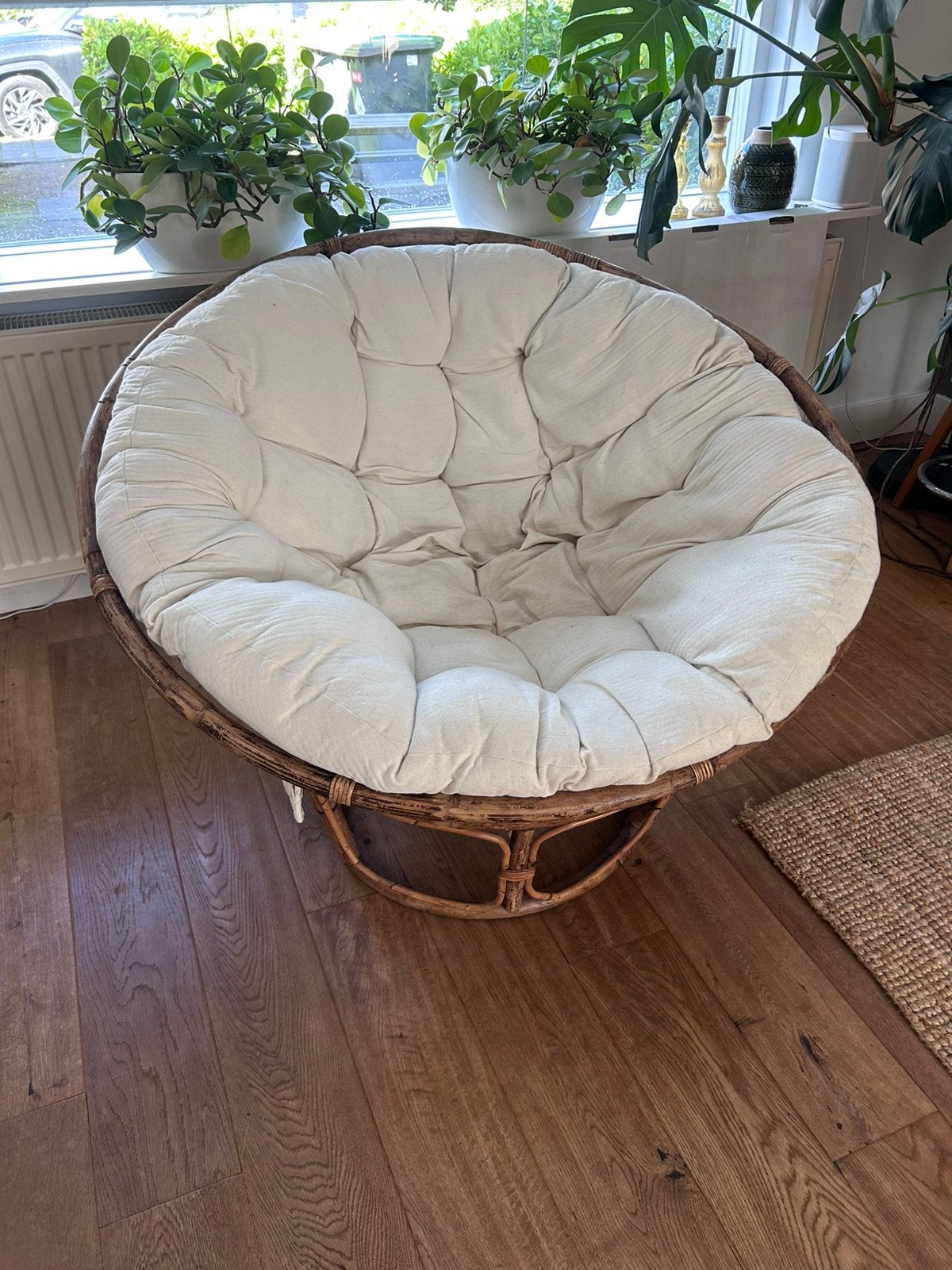 Lounge stoel rotan, Huis en Inrichting, Ophalen, Gebruikt, Bruin, Riet of Rotan