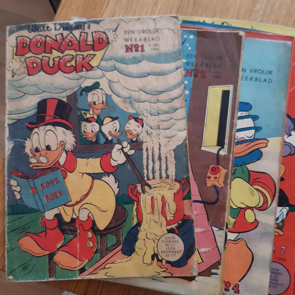 Donald Duck's complete jaargang 1958,  losse exemplaren, Gelezen, Complete serie of reeks, Ophalen of Verzenden, Donald Duck